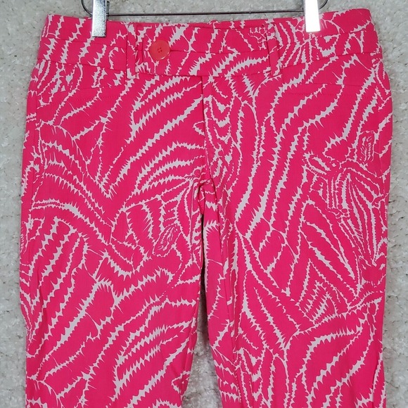 Lilly Pulitzer Women Capri Pants Size 6 Cotton Stretch Pink Preppy Beachy - Picture 3 of 15